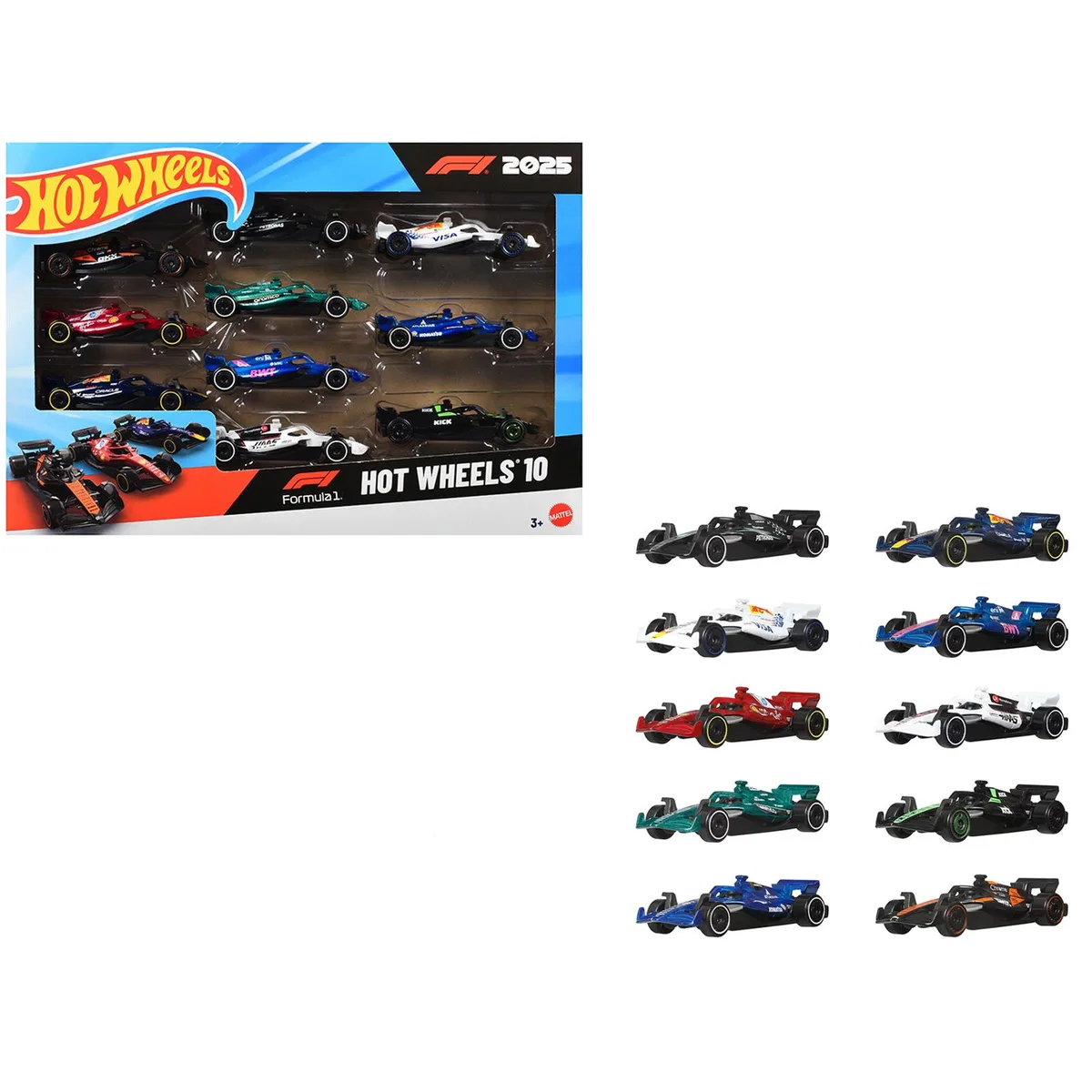 Hot Wheels Hot Wheels 2025 Formula 1 World Championship 10 piece Set Diecast hobby collectible — product photo