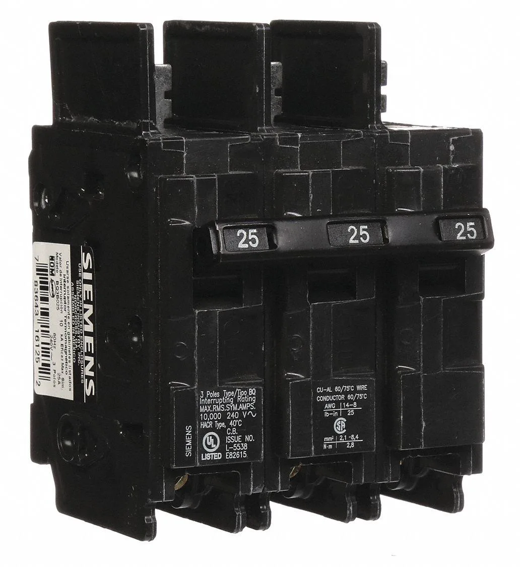 SIEMENS SIEMENS BQ3B025 Miniature Circuit Breaker 25A 3 Pole 240V AC — product photo