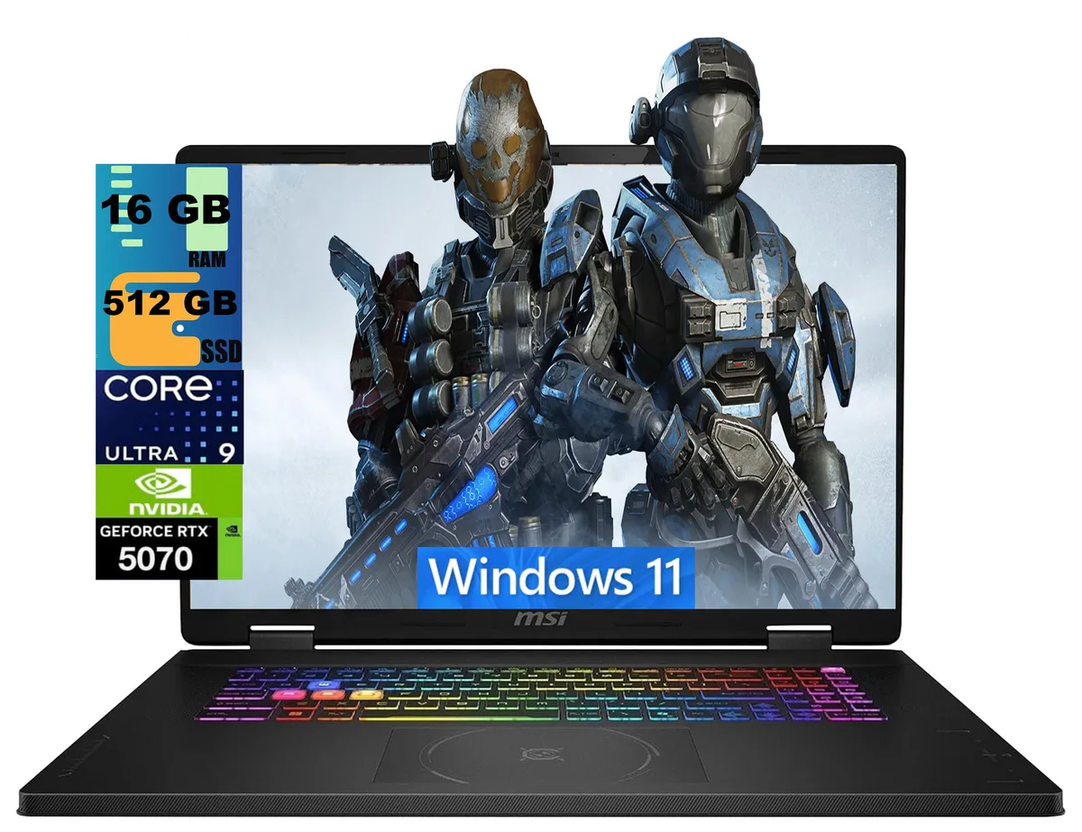 MSI MSI Crosshair 18 HX AI Ultra 9 275HX RTX 5070 16GB 512GB gaming laptop — product photo