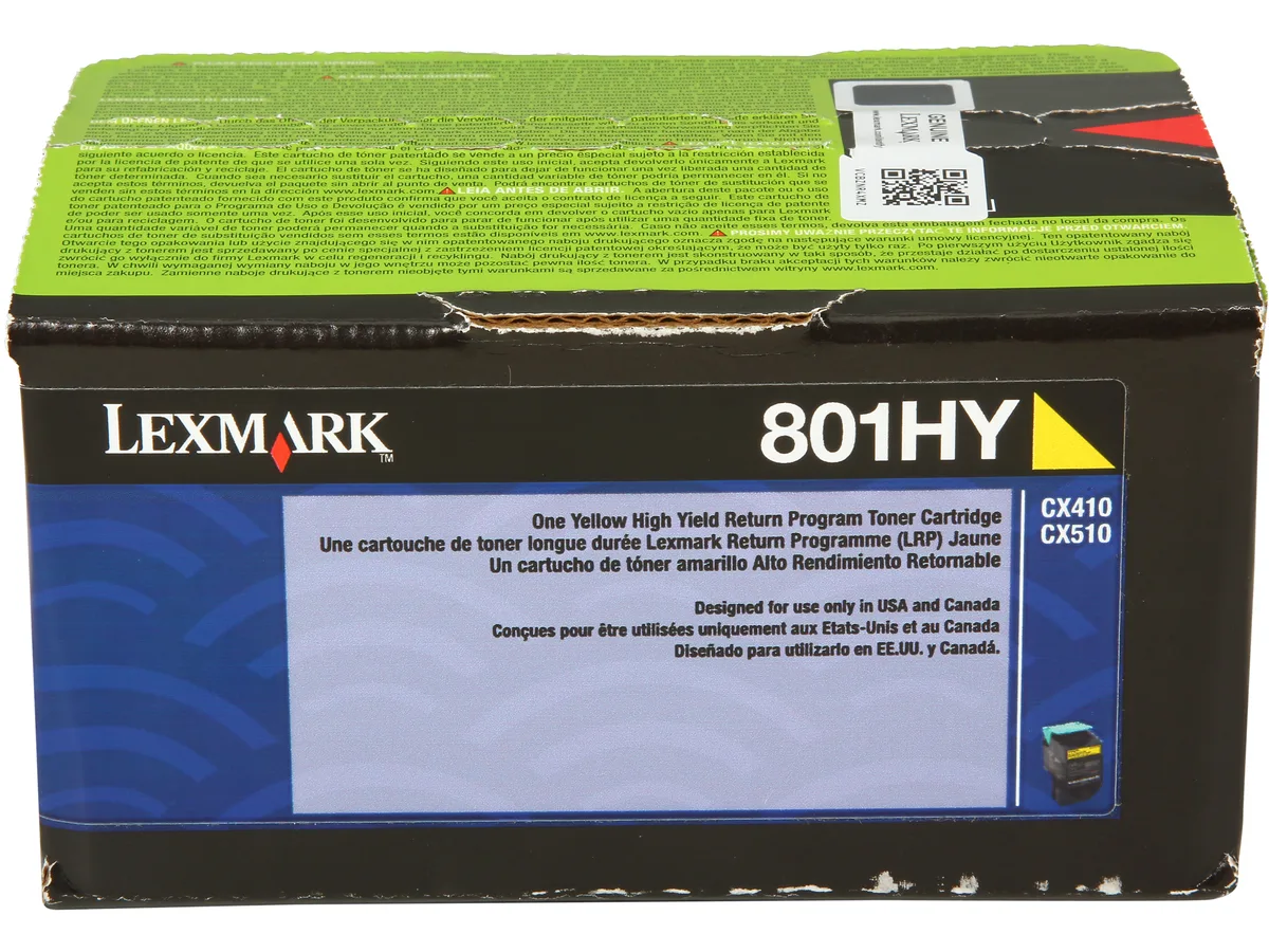 Lexmark Lexmark 80C1HY0 Yellow High Yield Toner Cartridge 3000 Pages — product photo
