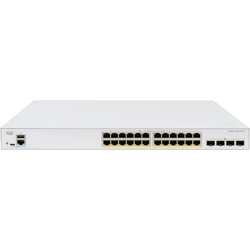 Cisco Systems, Inc. Cisco Systems, Inc. C1300X-24P-4X 24-port Gigabit PoE network switch — product photo