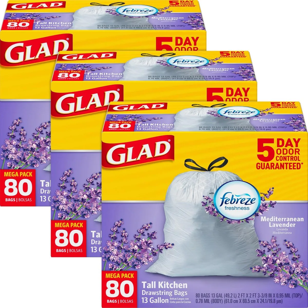 Clorox Clorox 78902CT 13-gal Lavender Scent Trash Bags 240-count — product photo