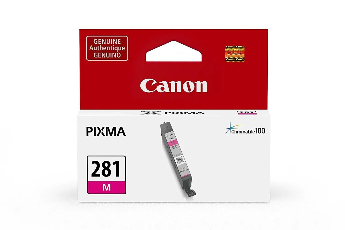 Small rectangular magenta ink cartridge with Canon branding