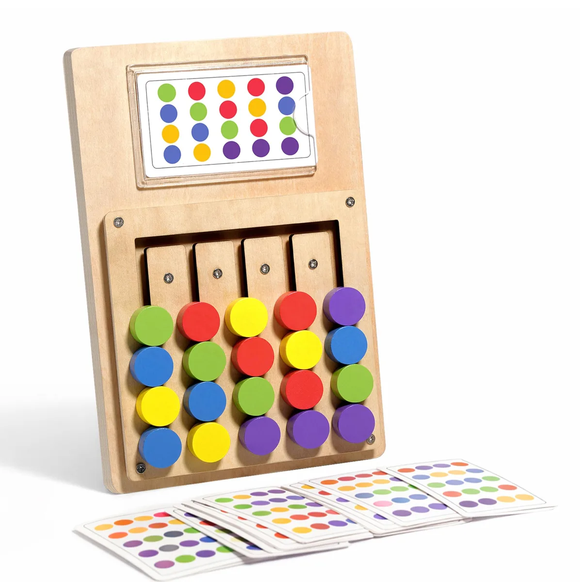  Memory Care Games for Seniors Wooden Handhold Board 8.8 x 5.9 in 20 Tiles 24 Patterns — product photo