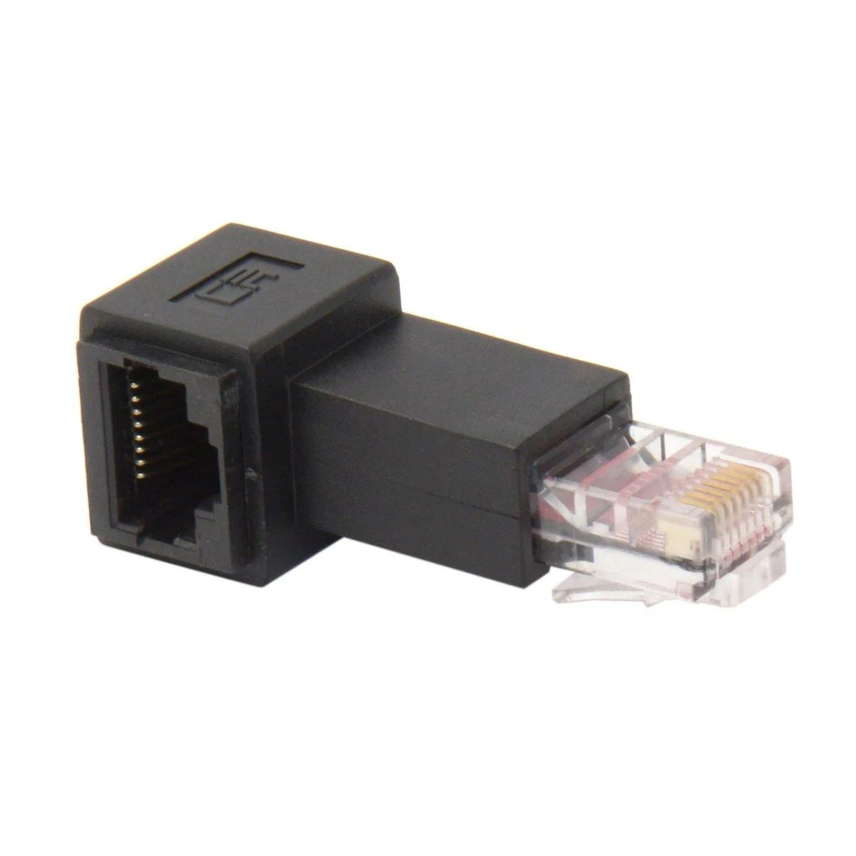 LORDWORLD LORDWORLD Right Angled 90 Degree 8P8C Cat 5e Male to Female Network Connector — product photo