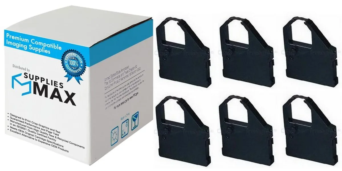SuppliesMax SuppliesMax 80982300 Black Printer Ribbon 6/PK — product photo