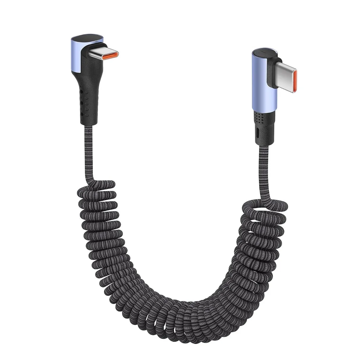 Mobee Mobee 90 Degree Coiled USB-C to USB-C Braided Cable 0.3-1.5m 100W — product photo