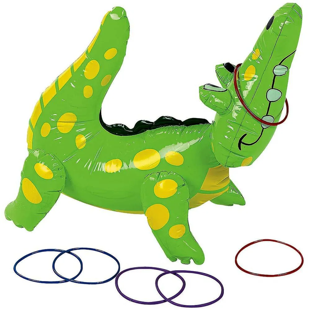  Inflatable Alligator Ring Toss Game 22 inch with 6 Rings — product photo