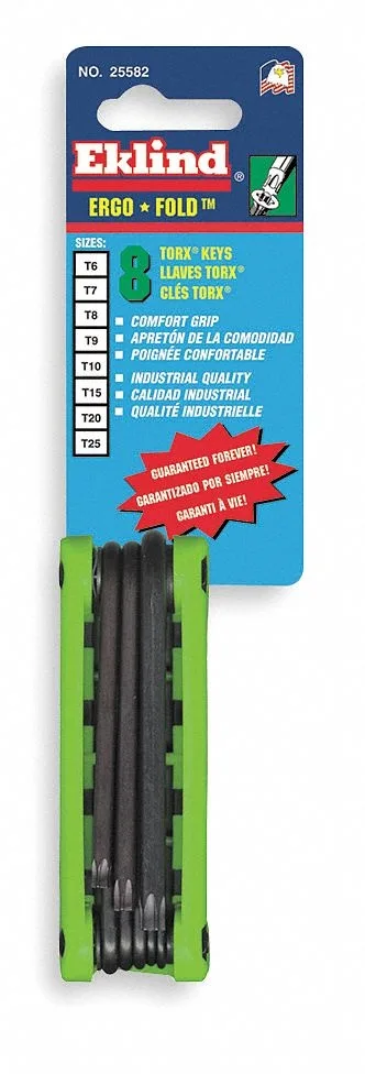 Eklind Eklind 25582 Torx Fold-Up Nutdriver Set T6 T7 T8 T9 T10 T15 T20 T25 — product photo