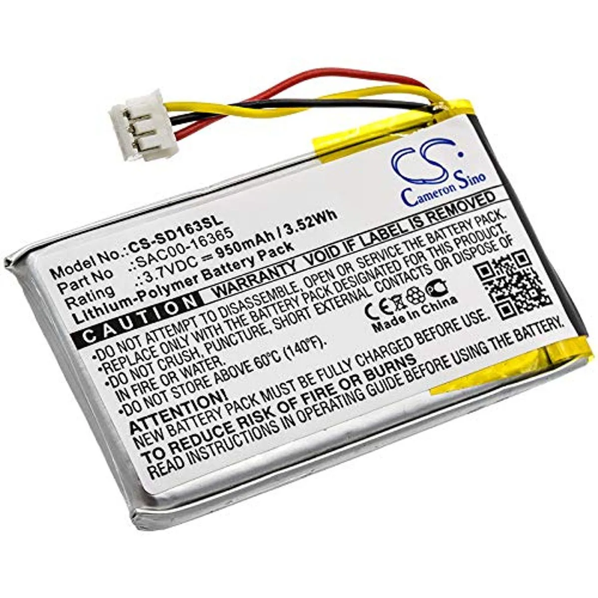 Cameron Sino SAC00-16365 950mAh 3.52Wh battery — product photo