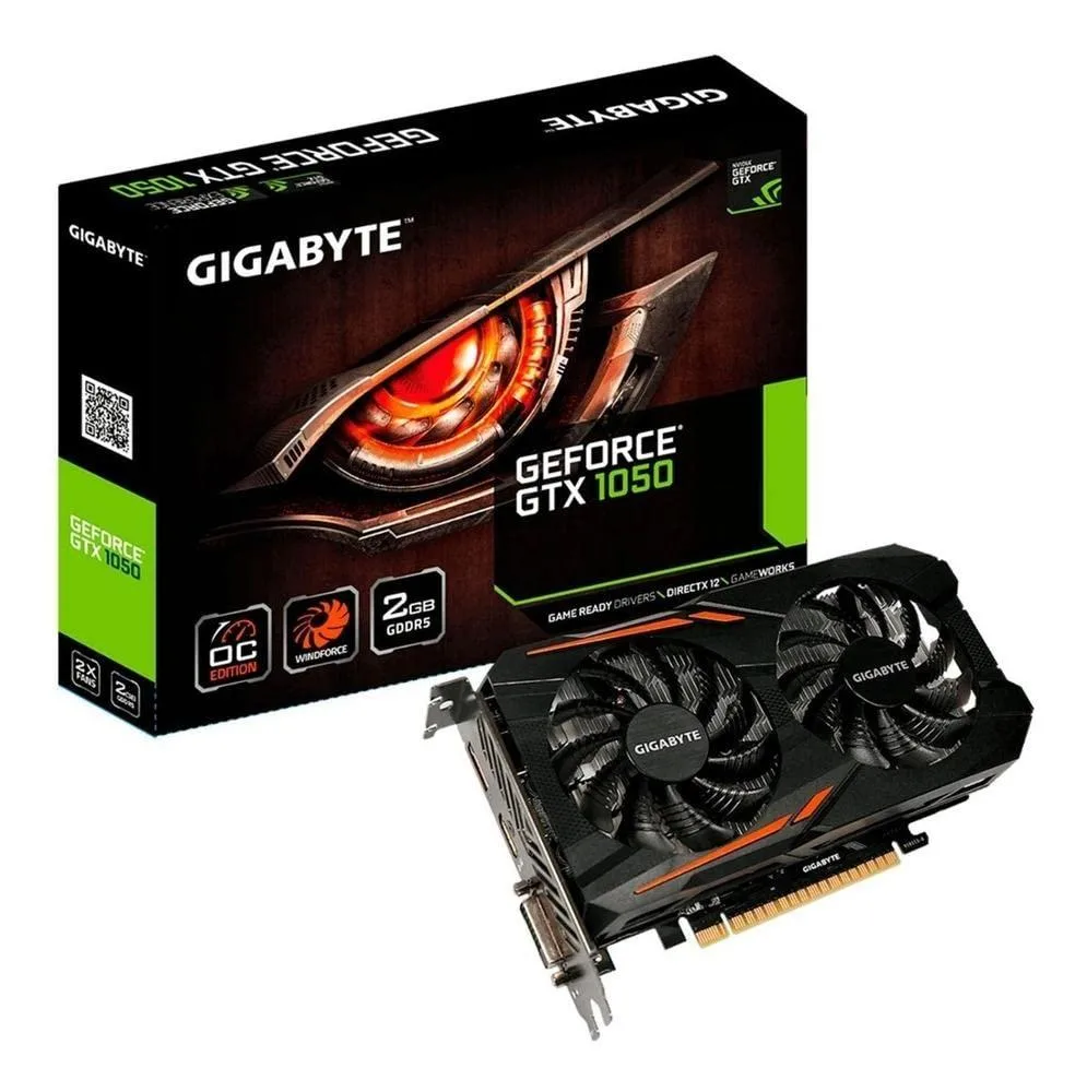 GIGABYTE GIGABYTE GTX 1050 2GB GDDR5 OC graphics card — product photo
