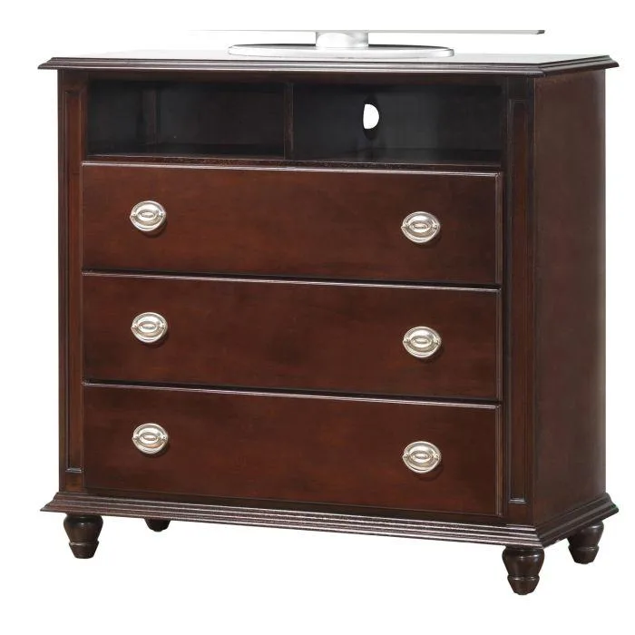 Cappuccino TV stand with drawers, 44W 41H 18D