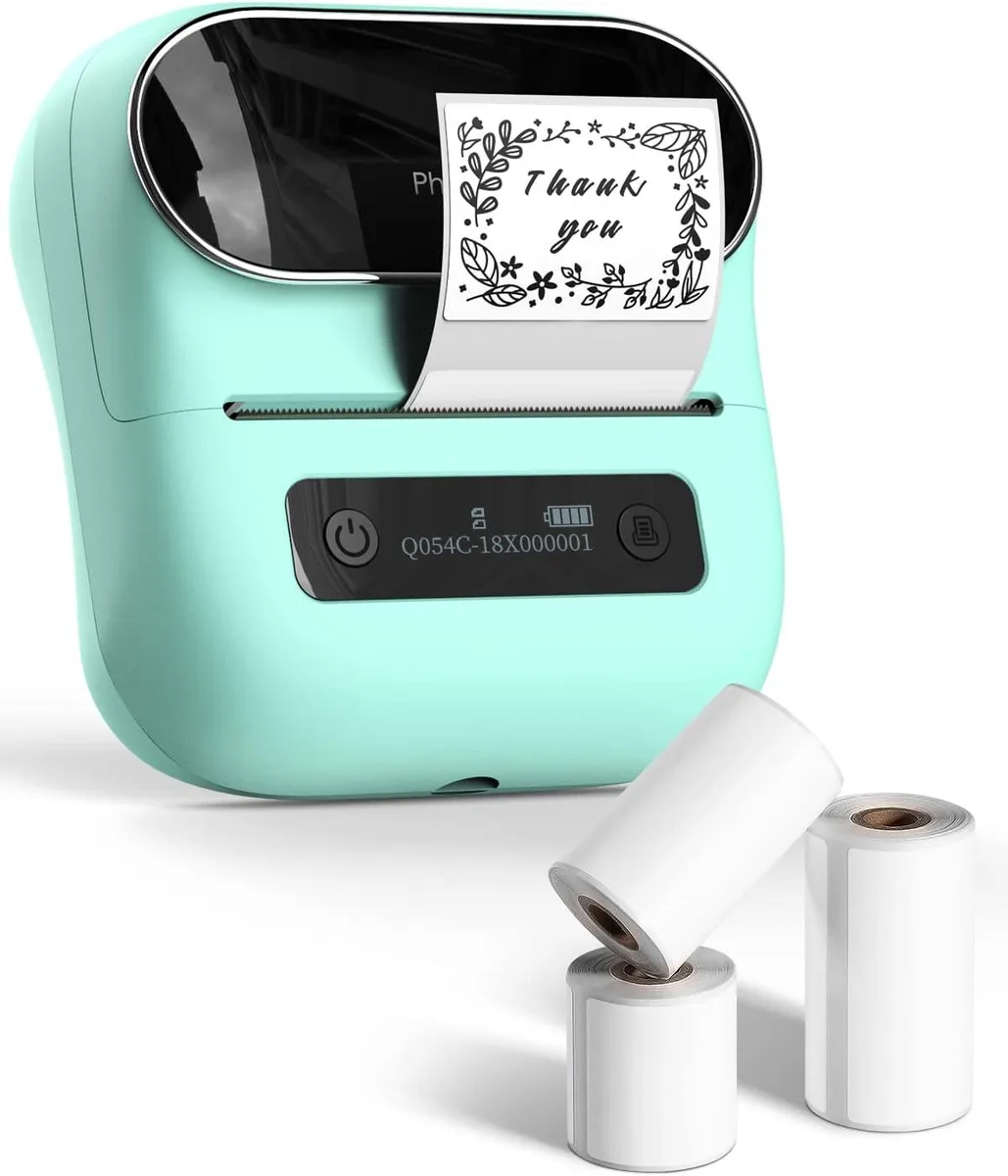 BFKK BFKK Label Maker 3.14 Inch Bluetooth Thermal Printer Green — product photo