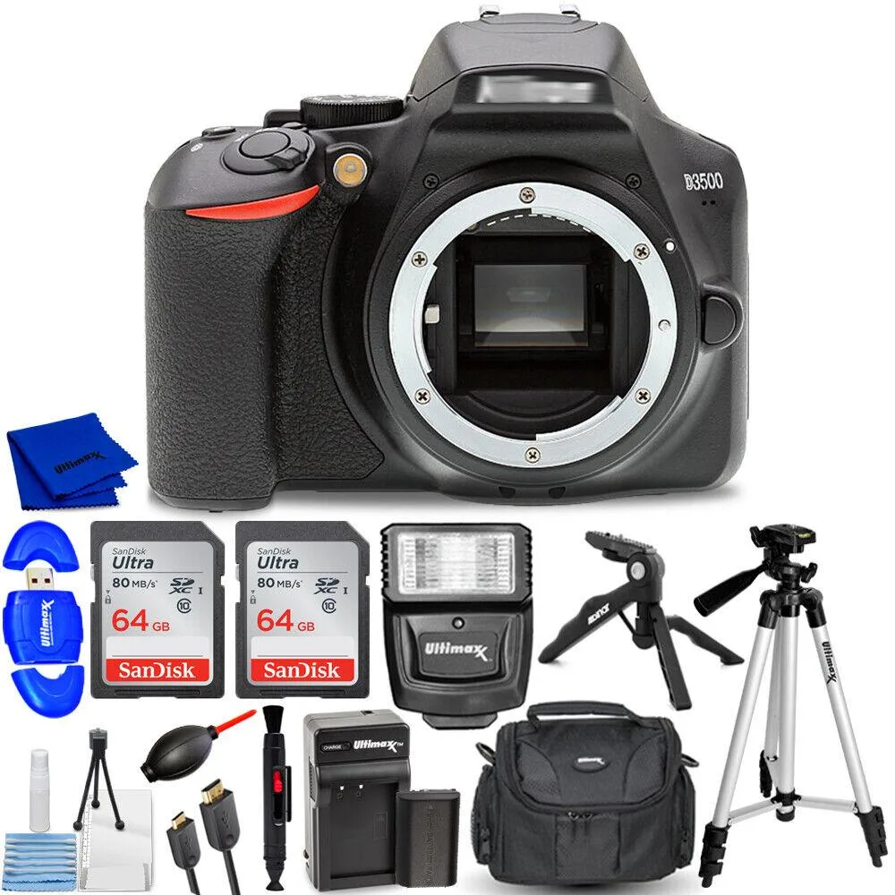 Nikon Global Nikon D3500 24.2MP DSLR Camera Body Only 15PC Accessory Bundle — product photo