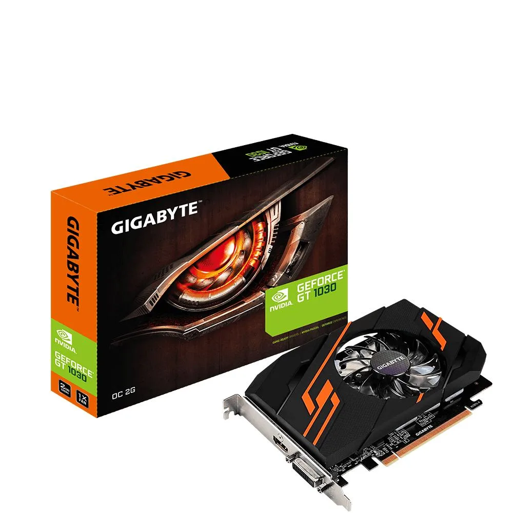 GIGABYTE GIGABYTE GeForce GT 1030 2GB GDDR5 OC graphics card — product photo