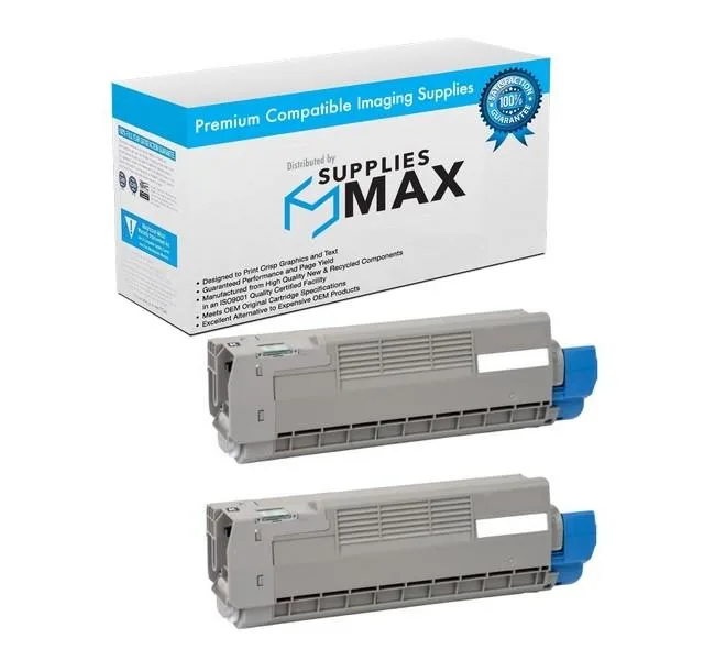SuppliesMax SuppliesMax Compatible Black Toner Cartridge 2-Pack 8000 Pages for Okidata C612DN/C612N — product photo