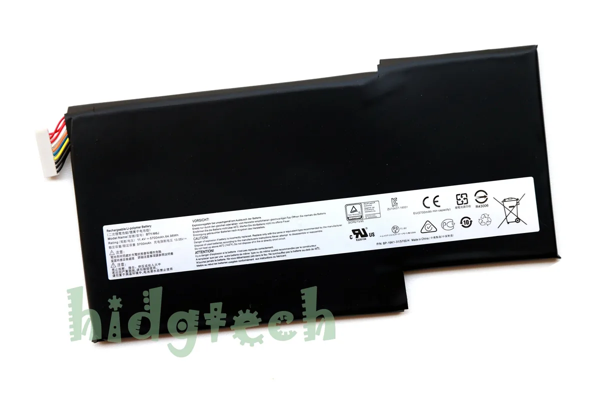 Beisite Beisite BTY-M6J 11.4V 64.98Wh laptop battery — product photo