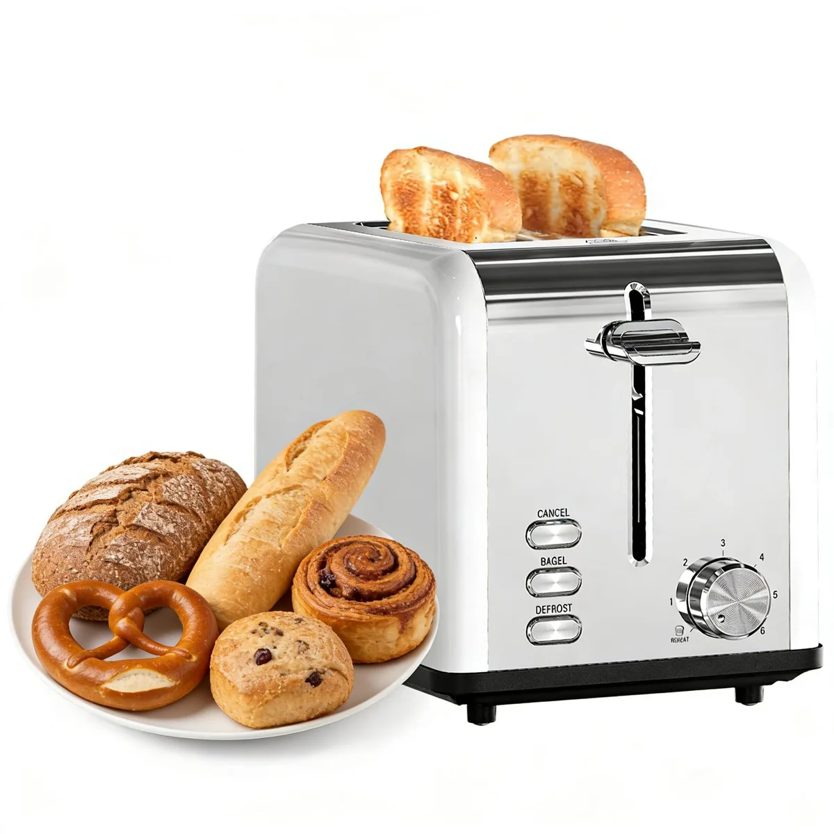 2-Slice Toaster 1.5 in Slot 850 W White — product photo
