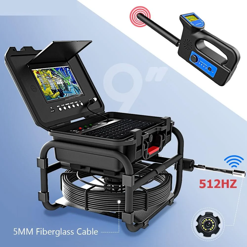 visiPower visiPower Sewer Pipe Inspection Camera 9Inch IPS 1080P Self-Leveling 512HZ Locator 30M — product photo
