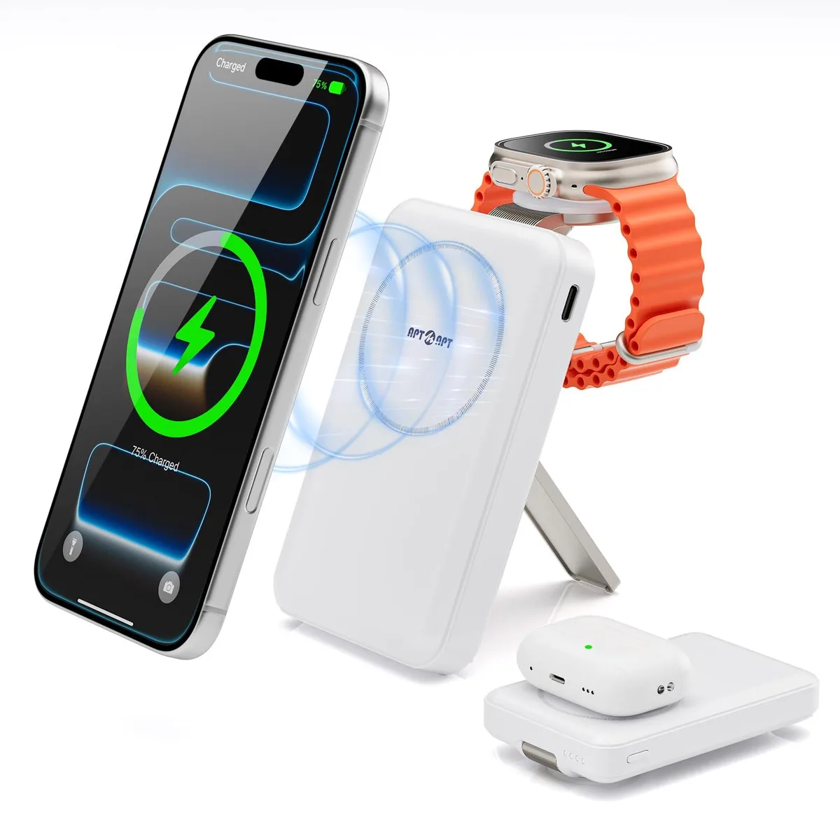  GENERIC T17 10000mAh MagSafe Power Bank White — product photo