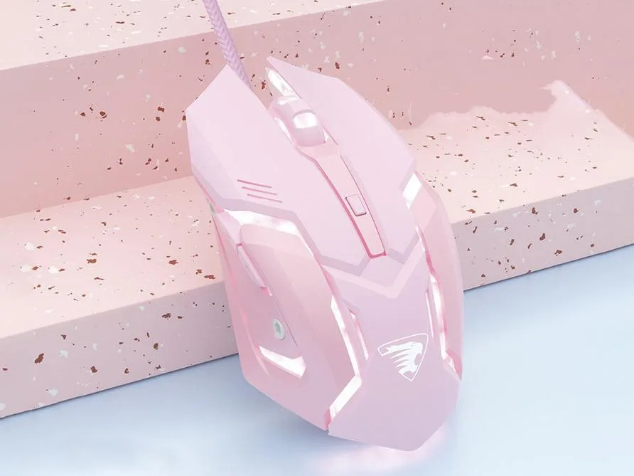 Corn Electronics Corn Electronics C6 Ergonomic 3200 DPI USB Wired Gaming Mouse Pink — product photo
