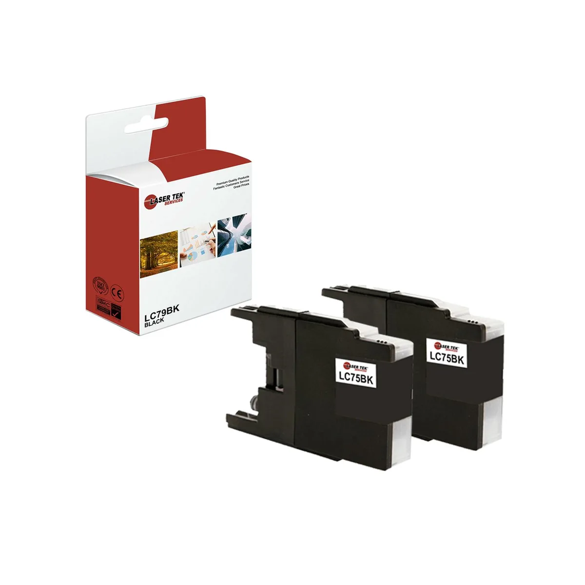 Laser Tek Services Laser Tek Services LC75BK Black Ink Cartridge 2 Pack — product photo
