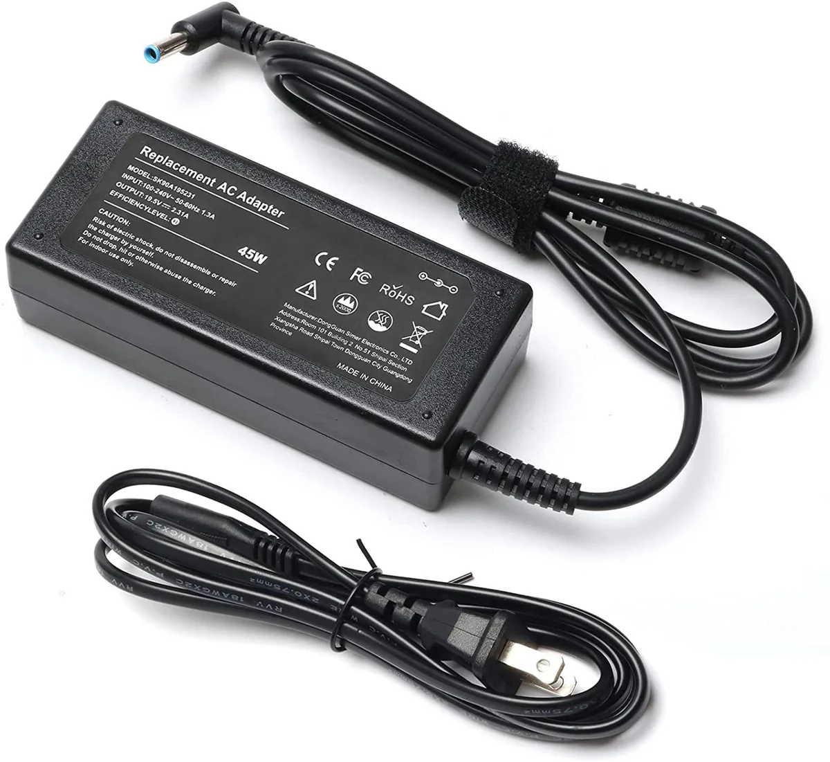myVolts myVolts 19.5V 2.31A 45W AC Adapter 4.5mm Blue Tip for HP Pavilion 15 X360 M3 elitebook Folio 1040 G1 G2 G3 — product photo