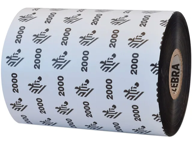 Zebra Zebra 02000BK10645 Wax Ribbon 4.17in 1476ft 1in Core 24/Carton — product photo