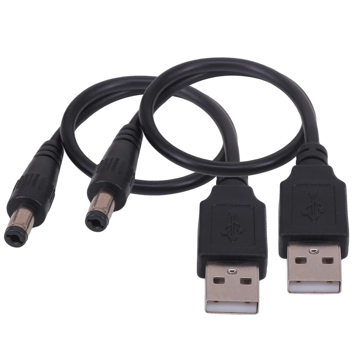  Yeworth DM-09 USB 2.0 to DC 5.5 x 2.1mm 5V Power Cable 0.25m 2 Pack — product photo