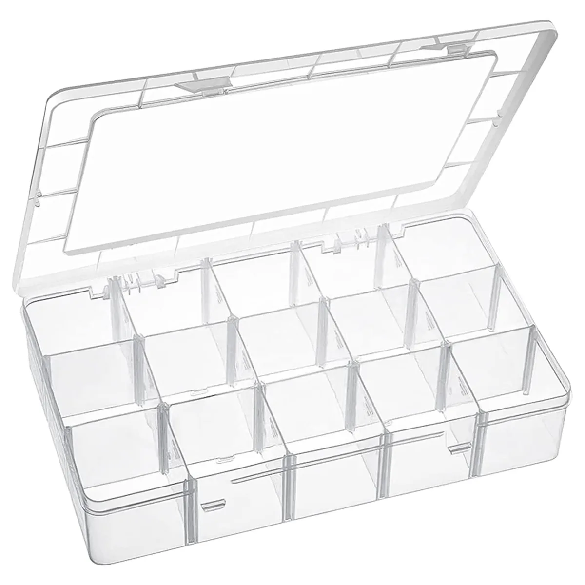 Plastic Organizer Box 15 Grids 14 Dividers 11 x 6.3 x 2.2 in — product photo