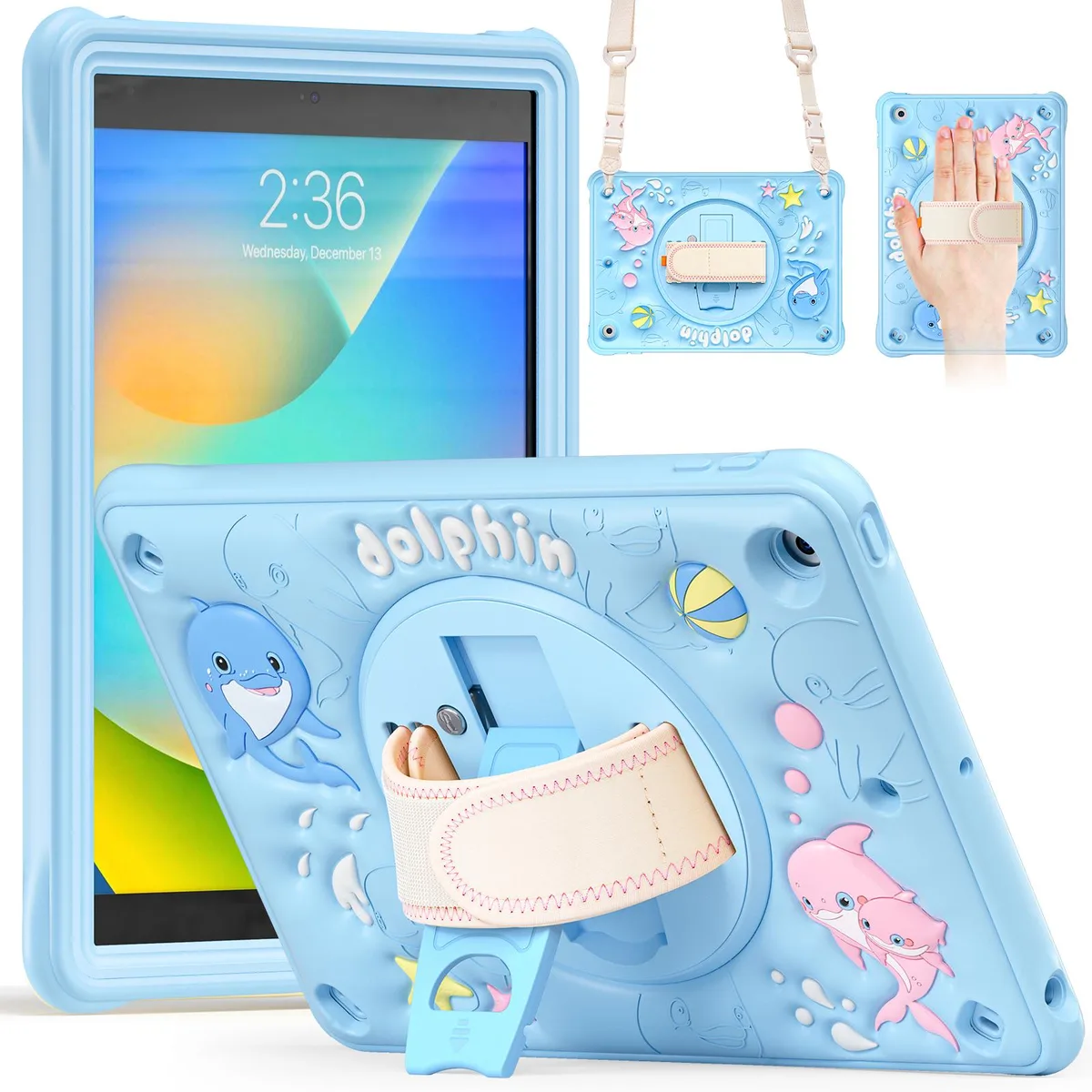 BONAEVER BONAEVER Kids Case for iPad 9th 8th 7th Gen 10.2 inch 2021 2020 2019 Blue — product photo
