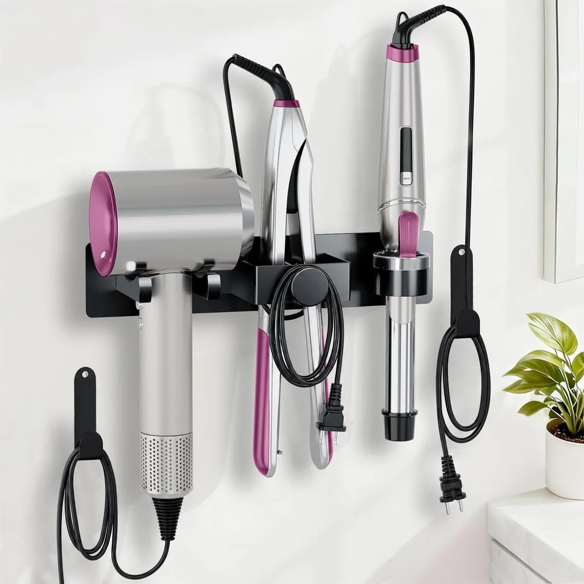  DOTCUTY RM907-2 Hair Dryer Holder Wall Mounted with Cord Organizer — product photo
