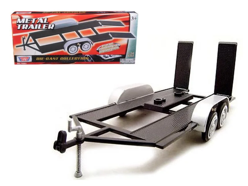 MOTORMAX MOTORMAX 1/24 Diecast Tandem Car Trailer Black — product photo