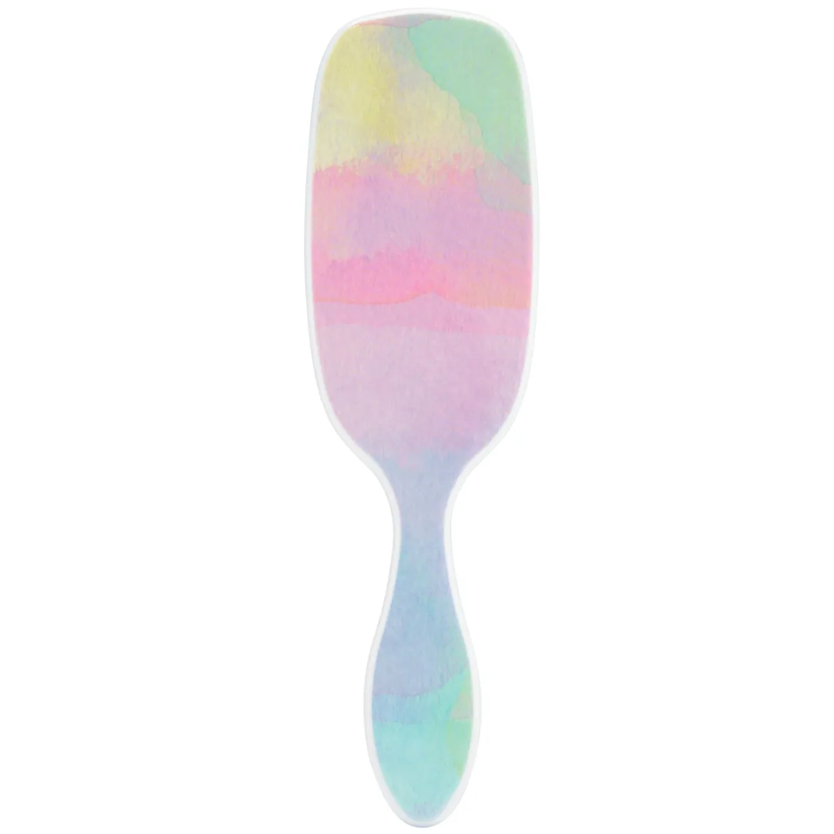 Rectangular paddle hair brush with colour-wash stripe finish and ultra-soft bristles