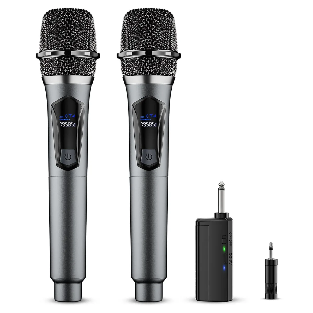 oxxyeeKS HD30 Dual Wireless Handheld Microphone System 2.4 GHz 160 ft 1200 mAh 6.35 mm 3.5 mm — product photo