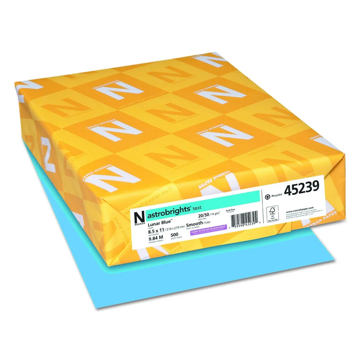 Neenah Paper Neenah Paper Lunar Blue 20 lb 8.5 x 11 500 sheets 45239 — product photo