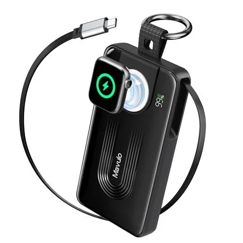 Redpepper Redpepper 10000mAh Power Bank Black Retractable Cable — product photo
