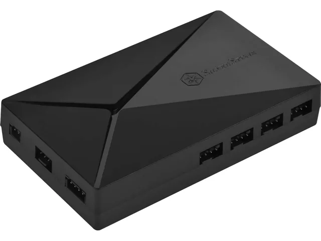 Gray plastic RGB control box with remote and multiple cable connectors