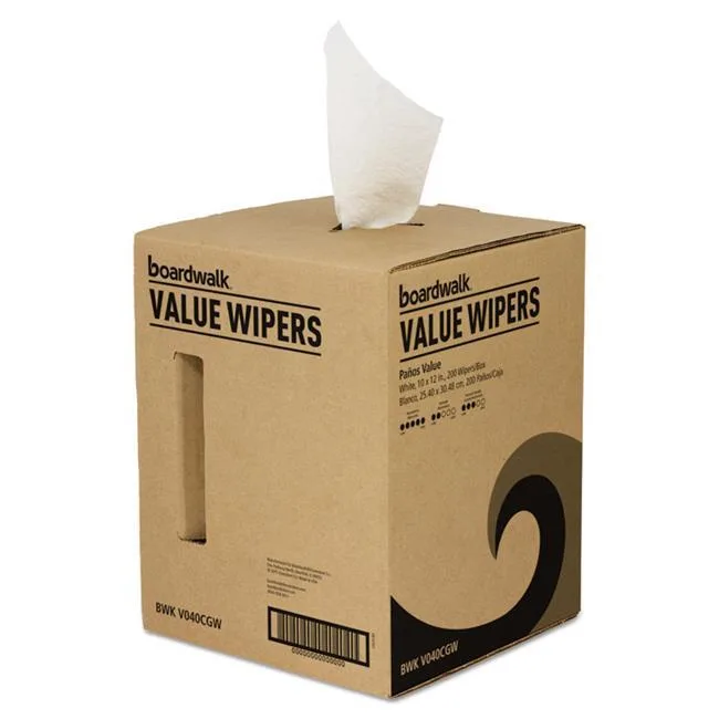 Boardwalk Boardwalk DRC Dry Wipes White 10 x 12 200 Count 35% Recycled — product photo