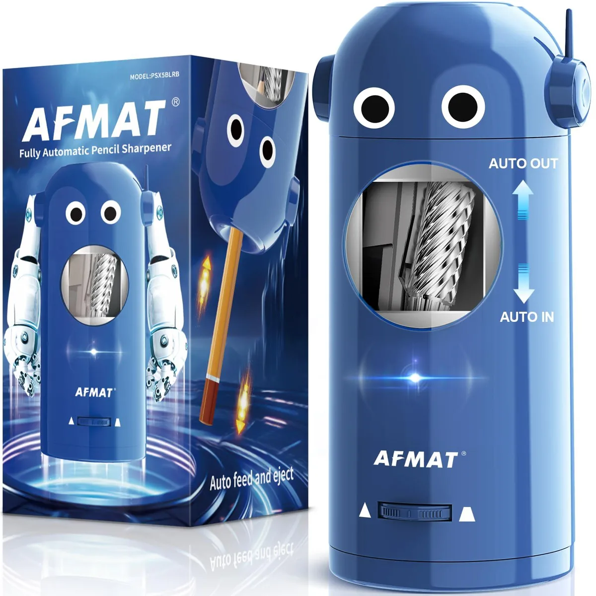 AFMAT PSX5BLRB Electric Pencil Sharpener 7-11.5mm Blue — product photo