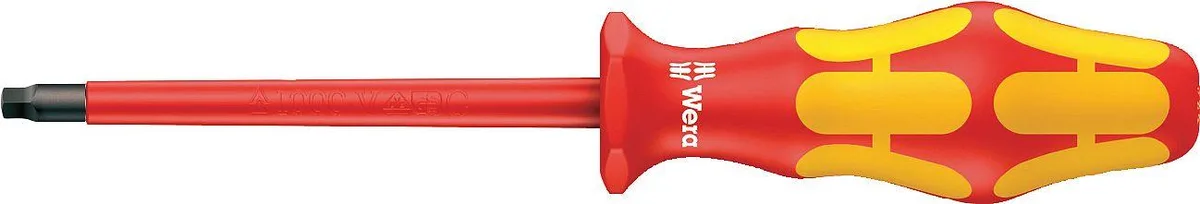 Wera insulated screwdriver, square #2 tip, round shank, multi-component handle