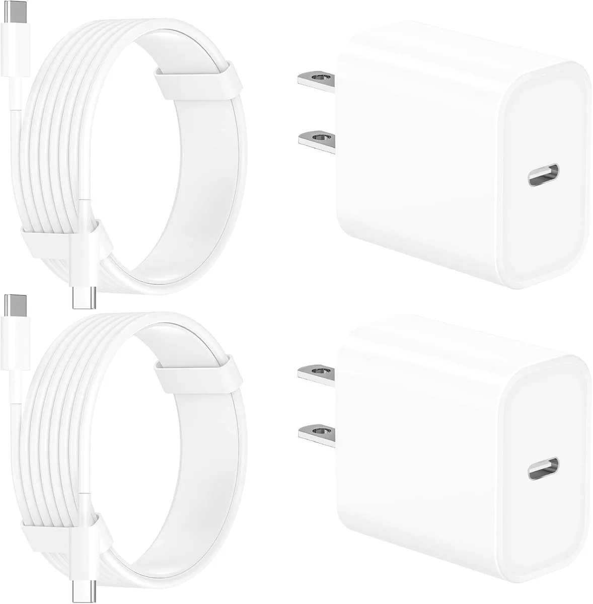 Elestur Elestur 20W USB-C Charger 4-Pack with 6ft Cable MFi Certified — product photo