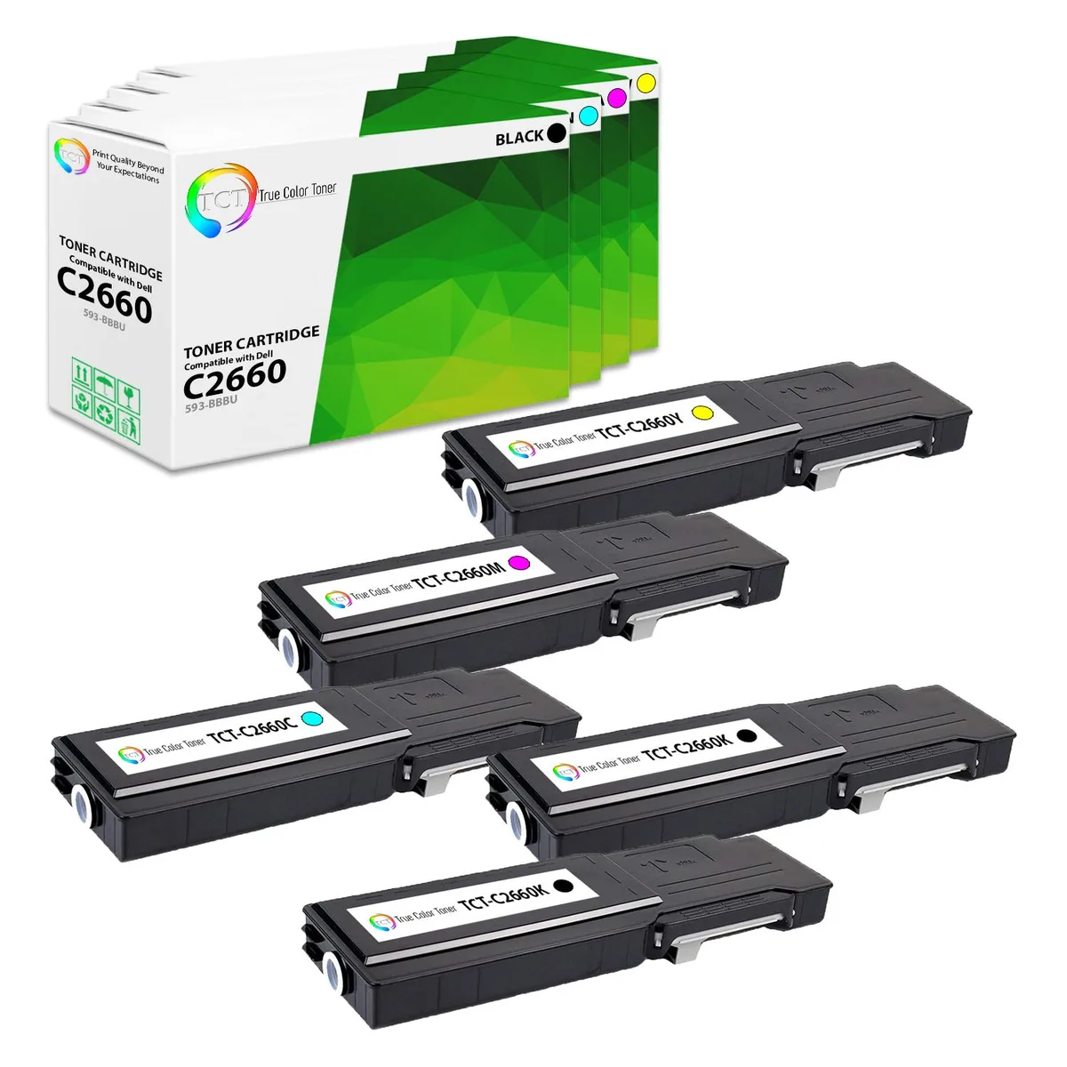 True Color Toner True Color Toner 2660 5-Pack Toner Cartridge 4 Colors — product photo