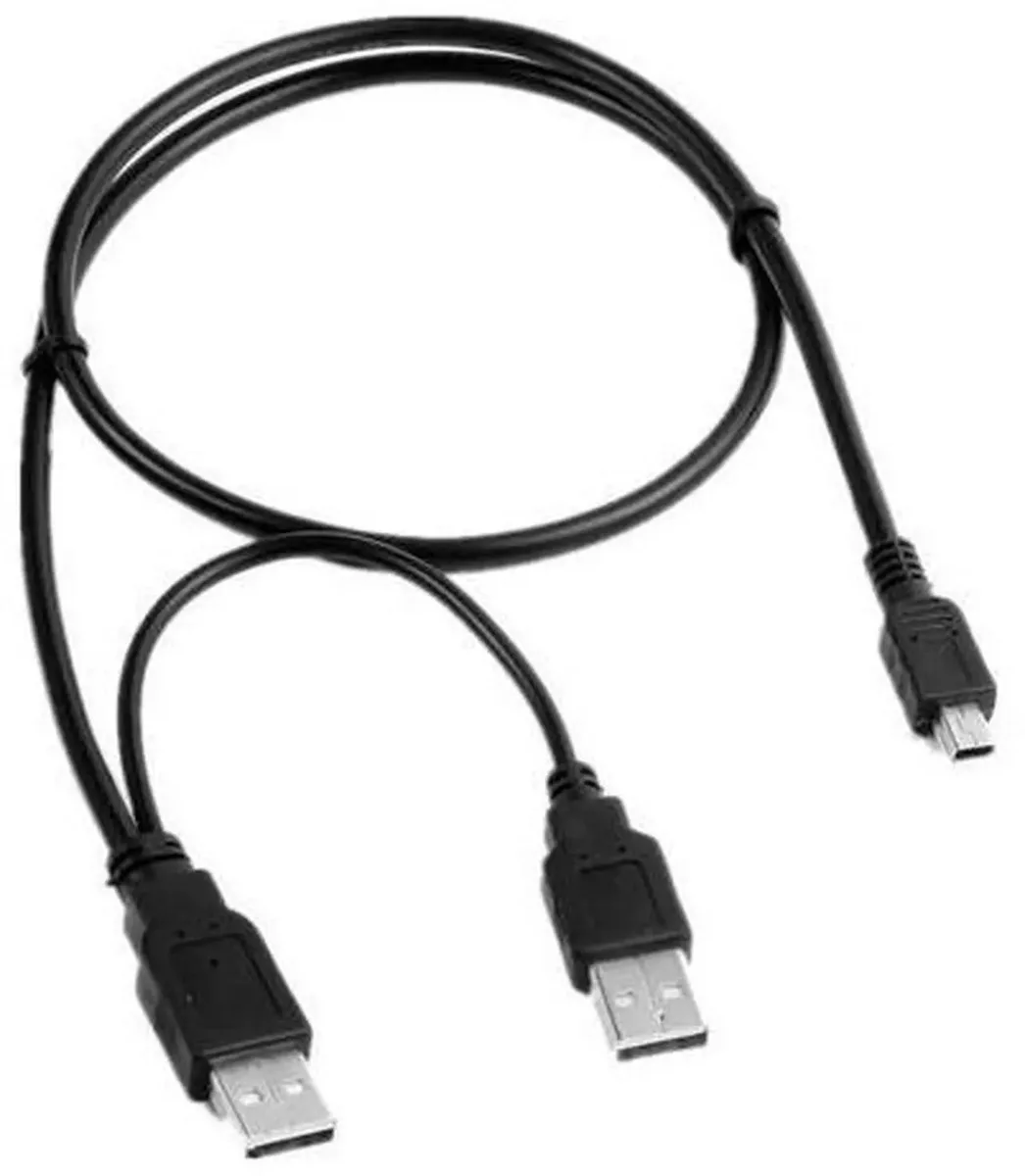 SMUGDESK SMUGDESK USB 2.0 Y Splitter Cable USB Male to USB Male &amp; Mini 5Pin Male — product photo