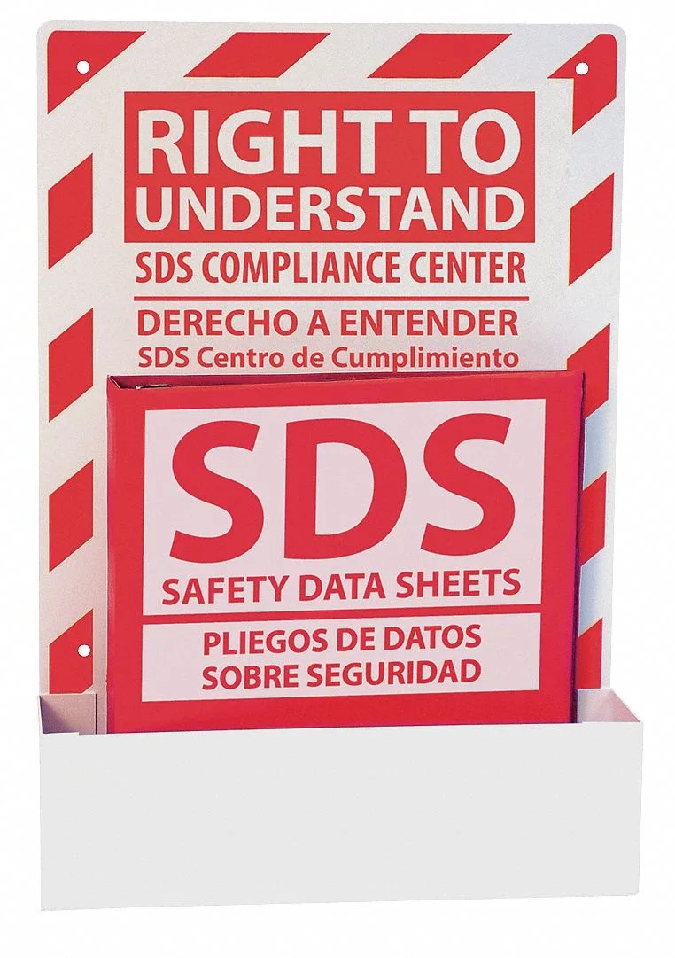 Transparent Zing Bars 6042 binder with red and white SDS station holder
