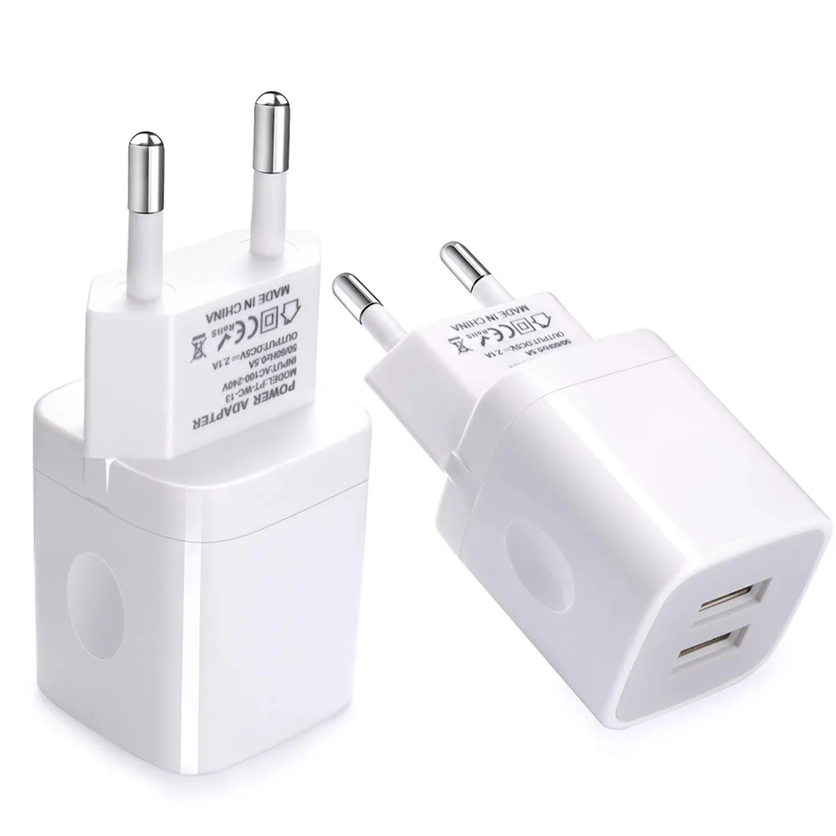 No Sew No Sew 2-Pack USB 2.1A European Wall Charger Dual Port — product photo