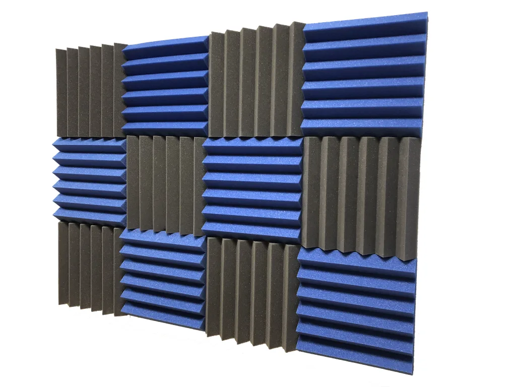 Soundproof Store Soundproof Store Acoustic Wedge Foam 12-Pack Blue/Charcoal — product photo