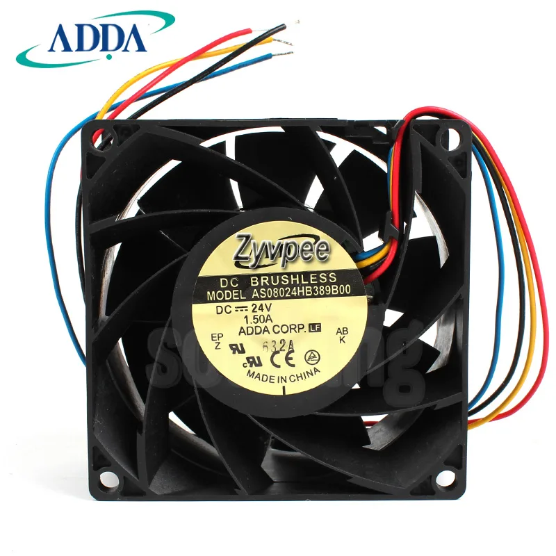 Zyvpee Zyvpee AS08024HB389B00 24V 1.5A 4 wires PWM 8038 case fan — product photo