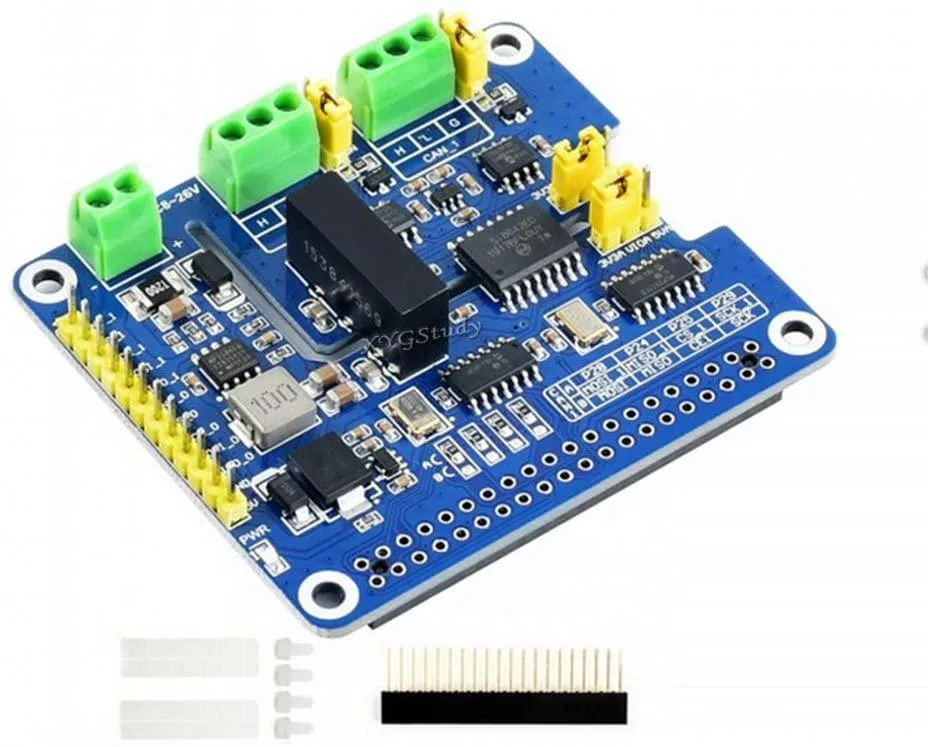 NuoTo NuoTo 2-Channel CAN FD HAT 32-bit 40-pin 120Ω 500W protection 3.3V/5V MCP2517FD MCP2562FD — product photo