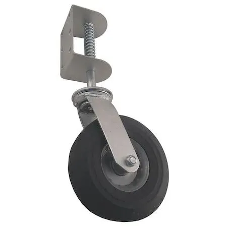 Side-mount rubber caster, 8 inch wheel, 17 15/16 inch height